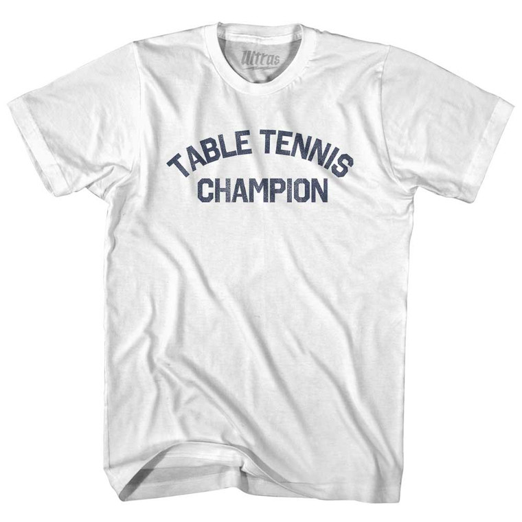 Table Tennis Champion Womens Cotton Junior Cut T-Shirt - White