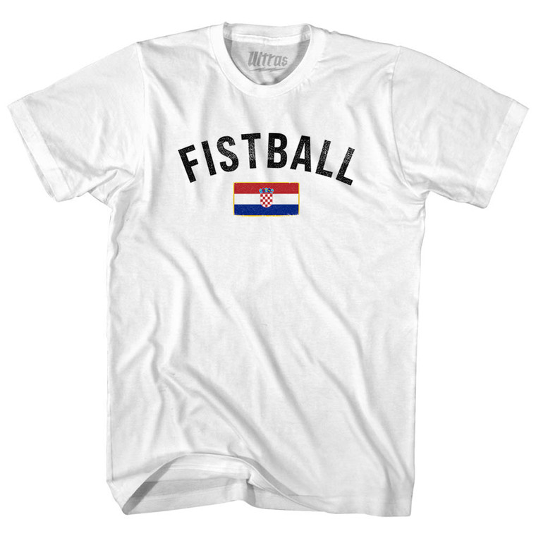 Croatia Fistball Country Flag Adult Cotton T-shirt - White