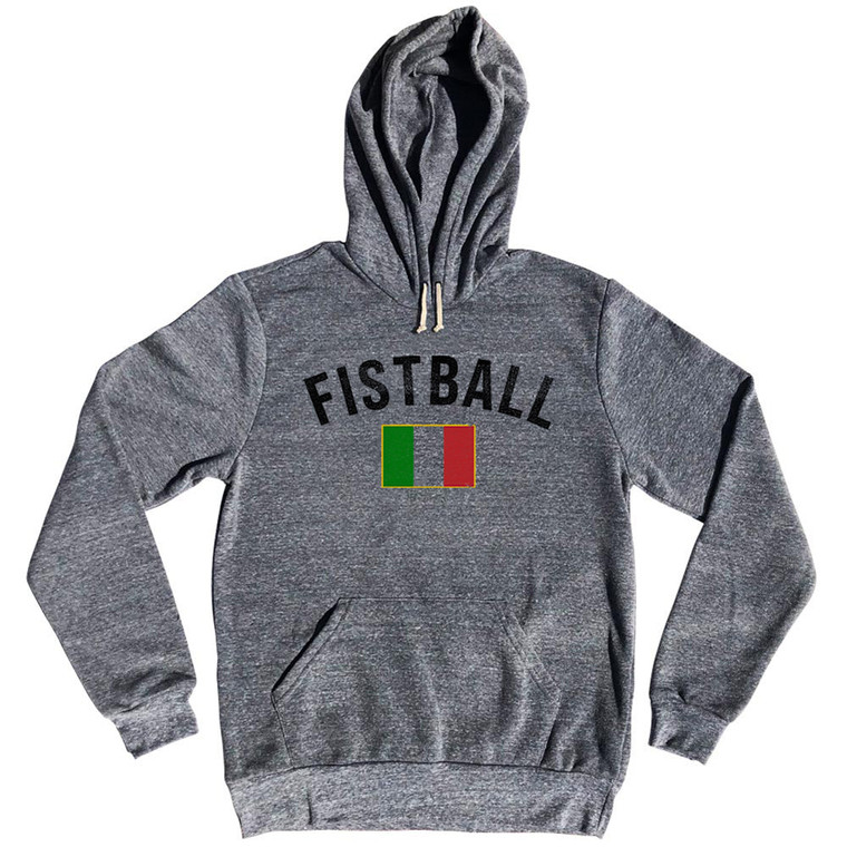 Italy Fistball Country Flag Tri-Blend Hoodie - Athletic Grey