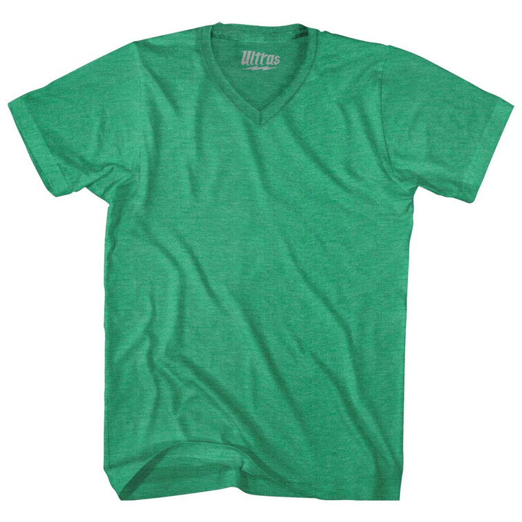 Blank Adult Tri-Blend V-neck T-shirt - Green