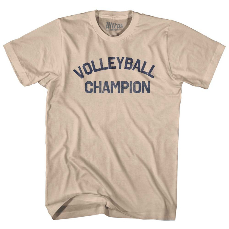 Volleyball Champion Adult Cotton T-shirt - Creme