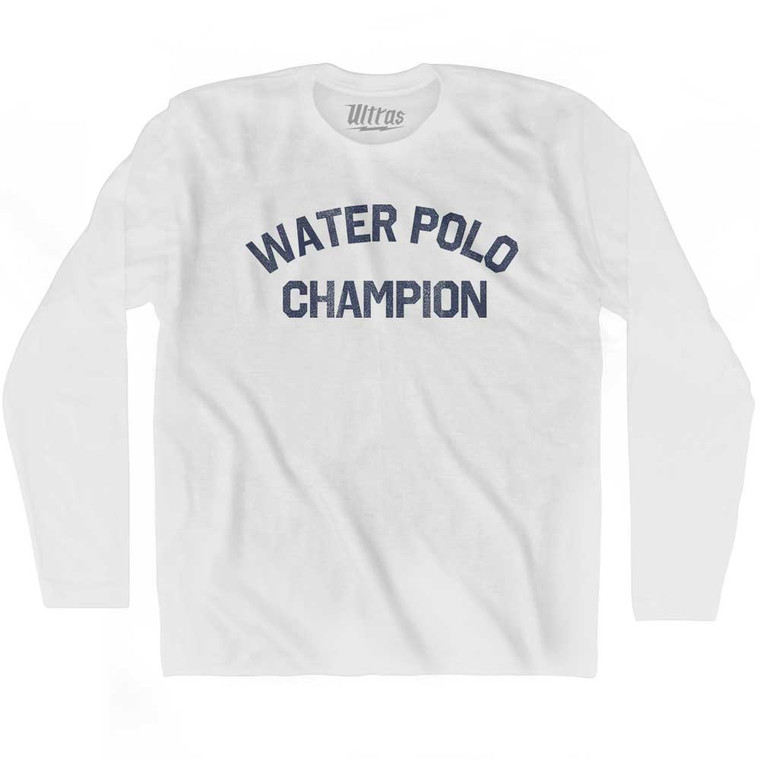 Water Polo Champion Adult Cotton Long Sleeve T-shirt - White