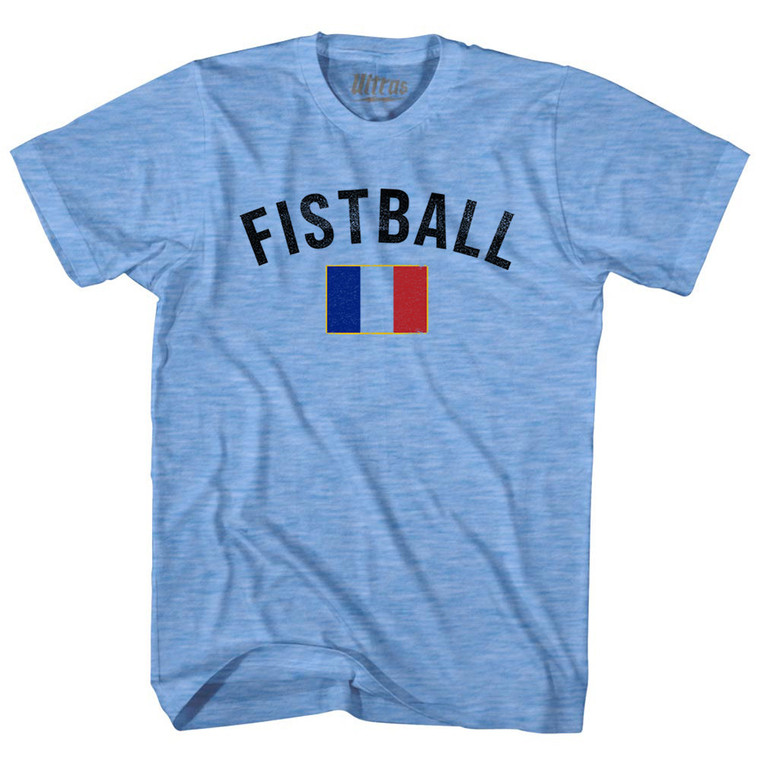 France Fistball Country Flag Adult Tri-Blend T-shirt - Athletic Blue