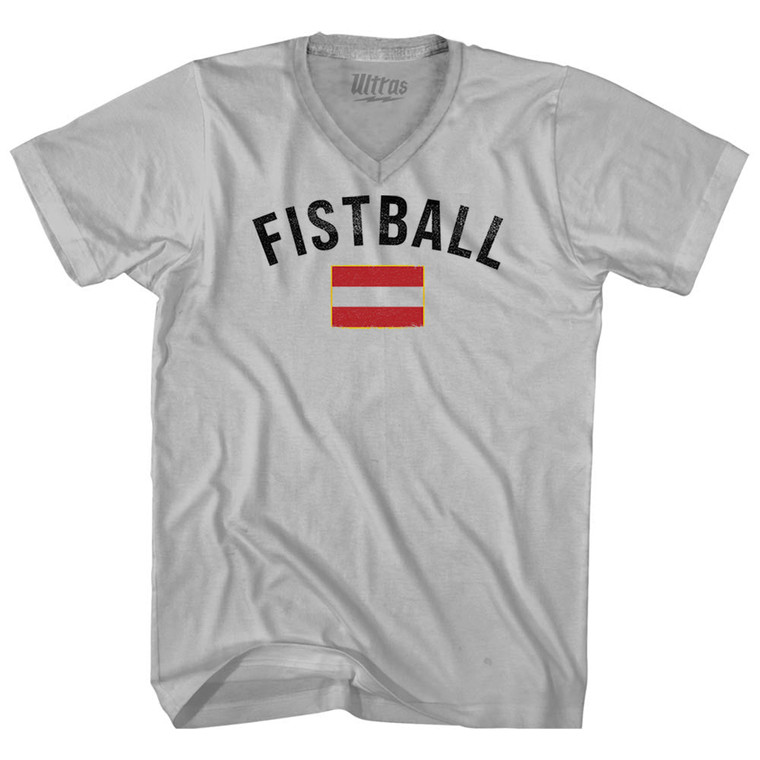 Austria Fistball Country Flag Adult Tri-Blend V-neck T-shirt - Cool Grey Austria Fistball Country Flag Adult Tri-Blend V-neck T-shirt - Cool Grey
