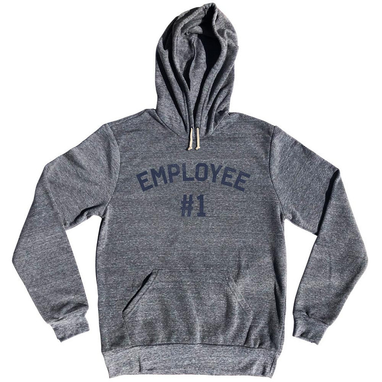 Employee Custom Number Tri-Blend Hoodie - Athletic Grey