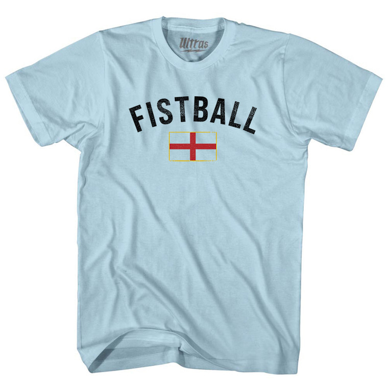 England Fistball Country Flag Adult Cotton T-shirt - Light Blue