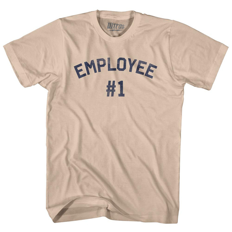 Employee Custom Number Adult Cotton T-shirt - Creme