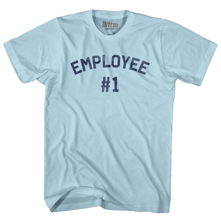 Employee Custom Number Adult Cotton T-shirt - Light Blue
