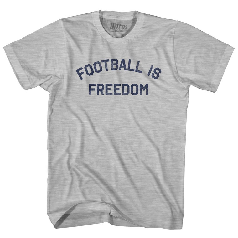 Football Is Freedom Womens Cotton Junior Cut T-Shirt - Grey Heather