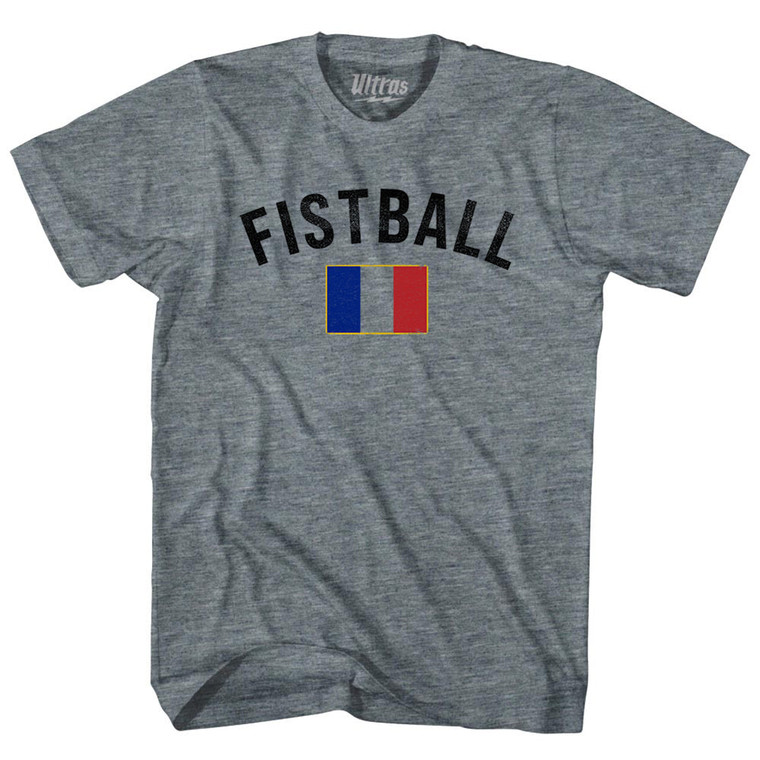 France Fistball Country Flag Youth Tri-Blend T-shirt - Athletic Grey