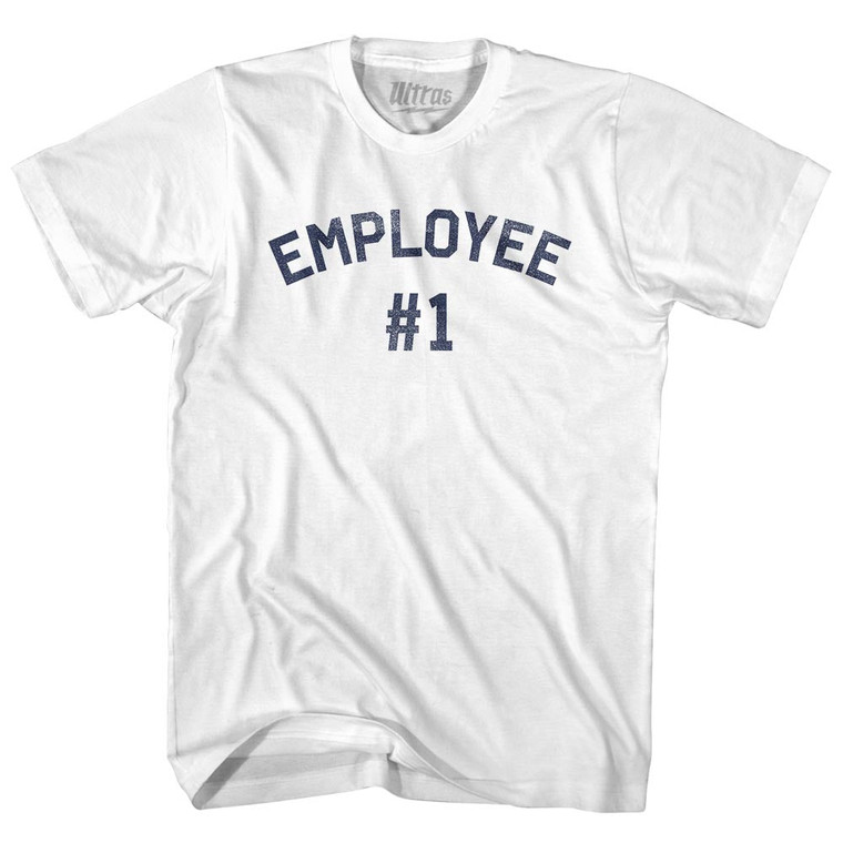 Employee Custom Number Adult Cotton T-shirt - White