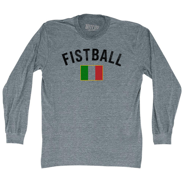 Italy Fistball Country Flag Adult Tri-Blend Long Sleeve T-shirt - Athletic Grey