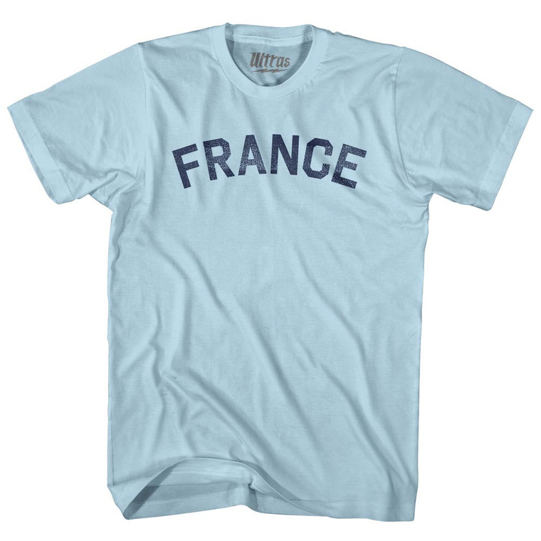 France Adult Cotton T-shirt - Light Blue