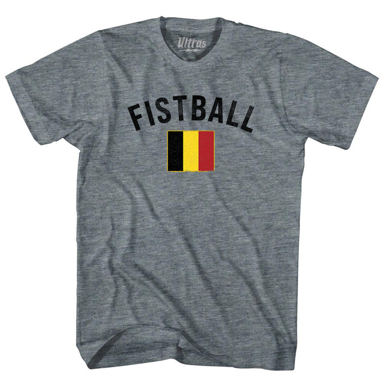 Belgium Fistball Country Flag Youth Tri-Blend T-shirt - Athletic Grey