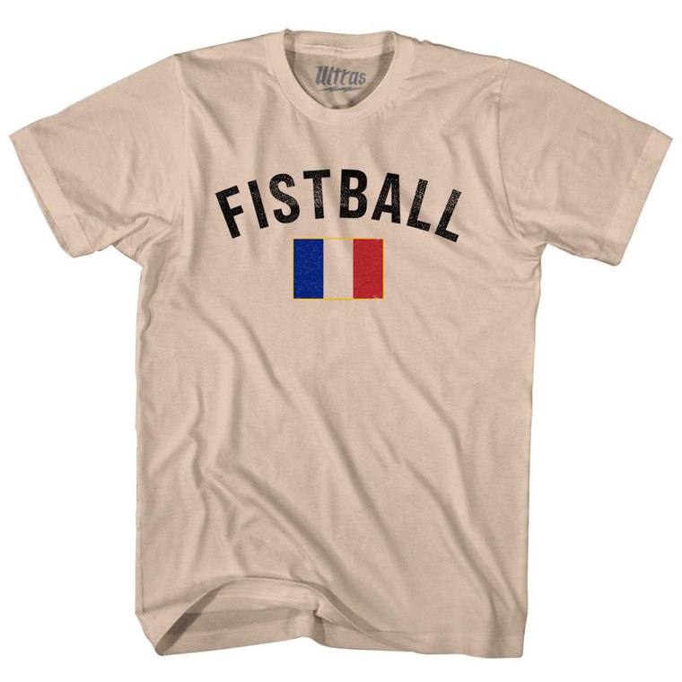 France Fistball Country Flag Adult Cotton T-shirt - Creme