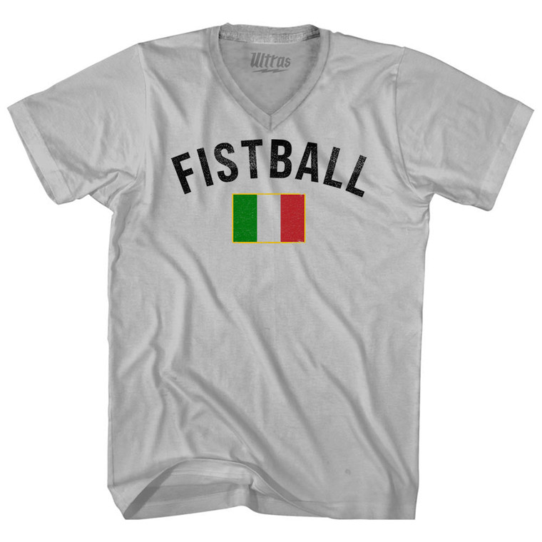 Italy Fistball Country Flag Adult Tri-Blend V-neck T-shirt - Cool Grey