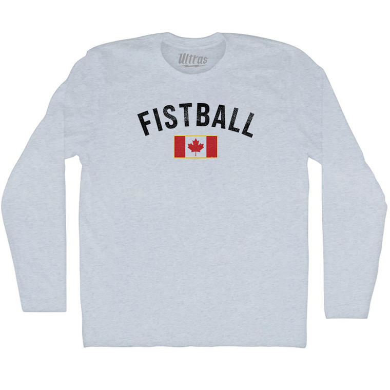 Canada Fistball Country Flag Adult Tri-Blend Long Sleeve T-shirt - Athletic White