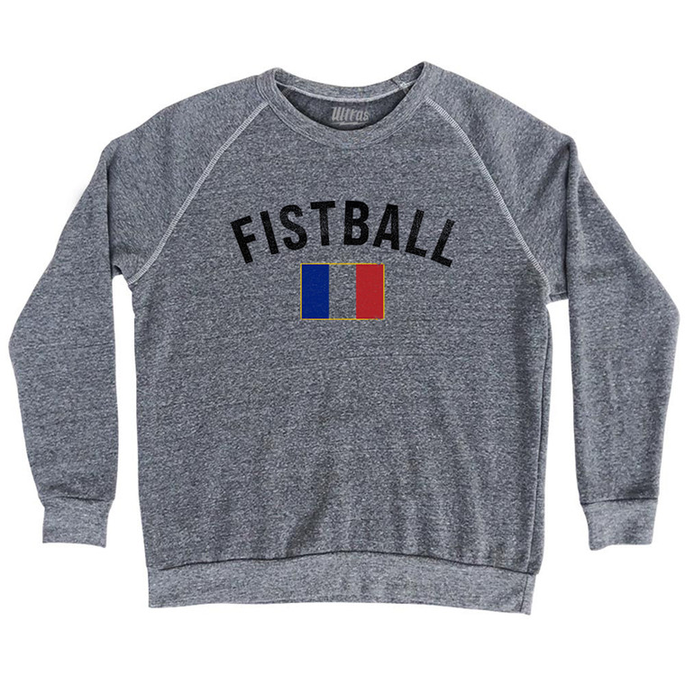 France Fistball Country Flag Adult Tri-Blend Sweatshirt - Athletic Grey