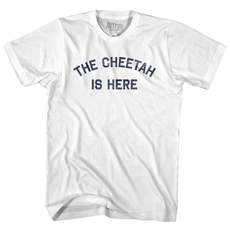 The Cheetah Is Here Womens Cotton Junior Cut T-Shirt - White