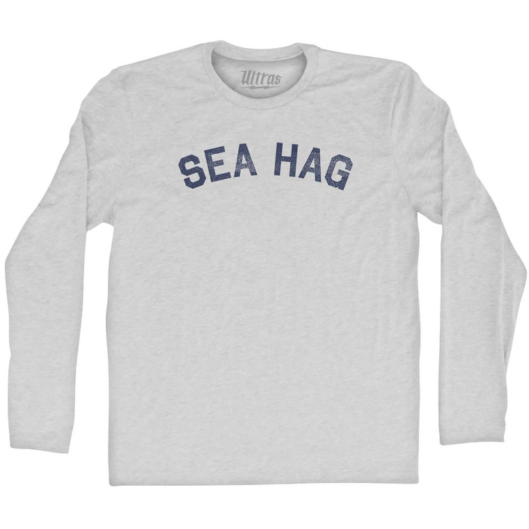 Sea Hag Adult Cotton Long Sleeve T-shirt - Grey Heather