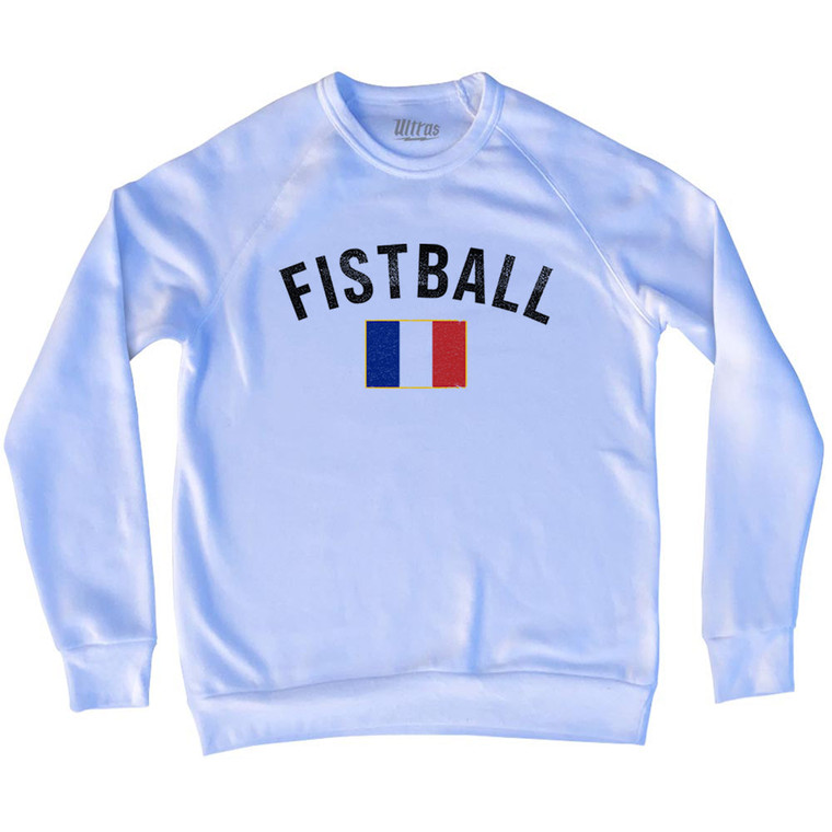 France Fistball Country Flag Adult Tri-Blend Sweatshirt - White