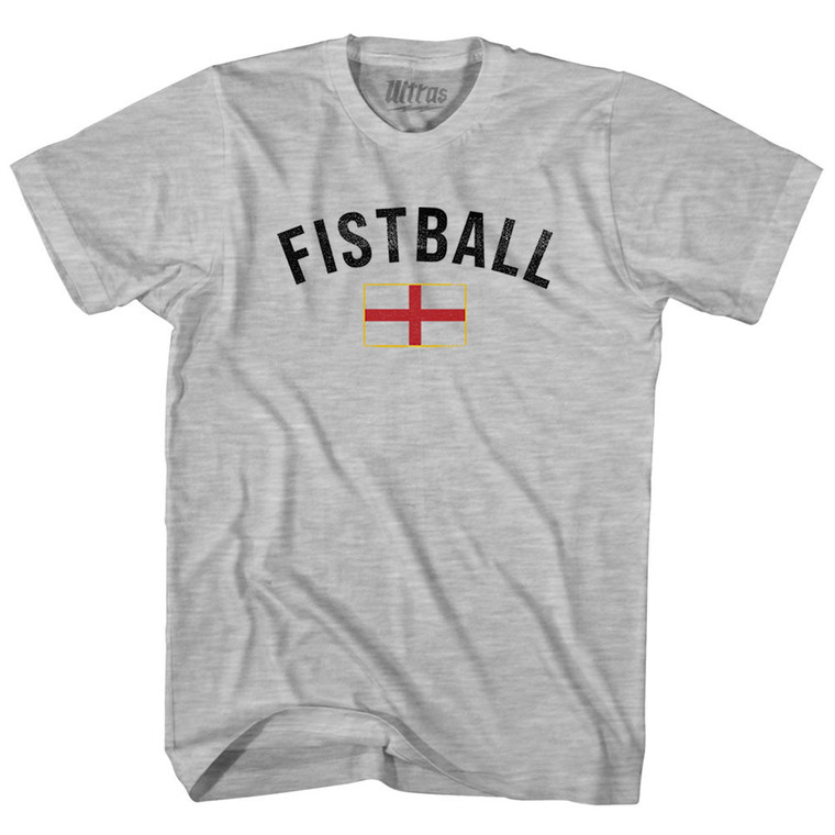 England Fistball Country Flag Womens Cotton Junior Cut T-Shirt - Grey Heather