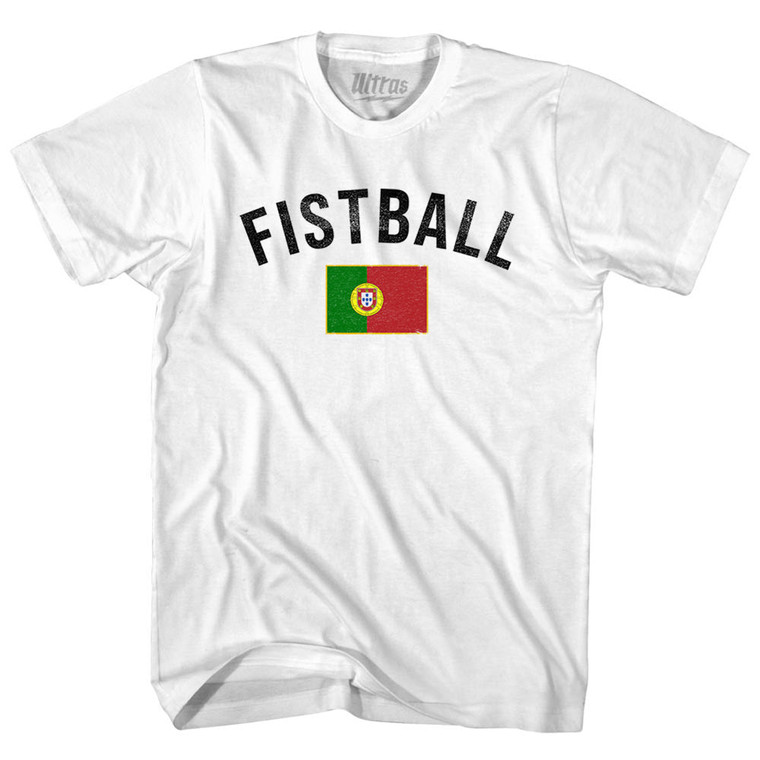 Portugal Fistball Country Flag Adult Cotton T-shirt - White