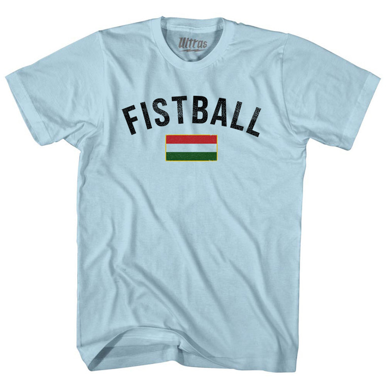 Hungary Fistball Country Flag Adult Cotton T-shirt - Light Blue