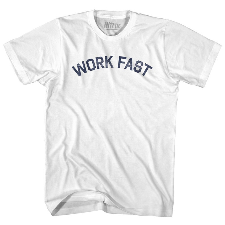 Work Fast Womens Cotton Junior Cut T-Shirt - White