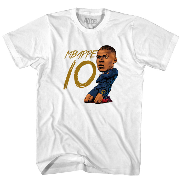 Mbappe France 10 Big Head Adult Cotton T-shirt - White