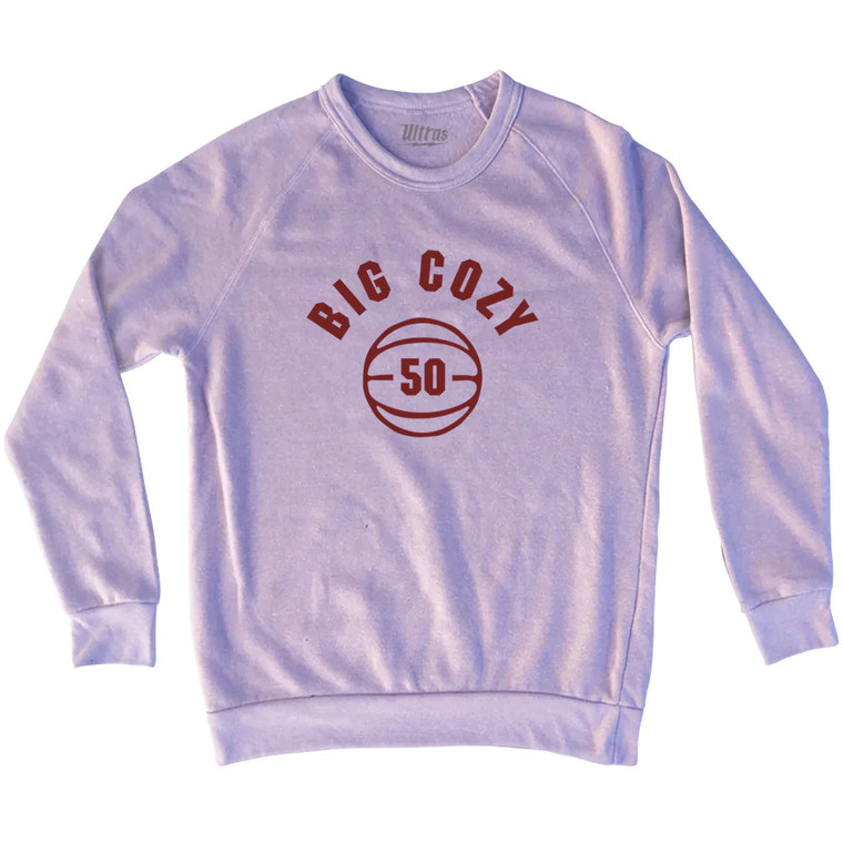 Big Cozy 50 Basketball Adult Tri-Blend Sweatshirt - Pink