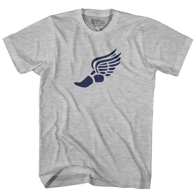 Running Winged Foot Womens Cotton Junior Cut T-Shirt - Grey Heather Running Winged Foot Womens Cotton Junior Cut T-Shirt - Grey Heather