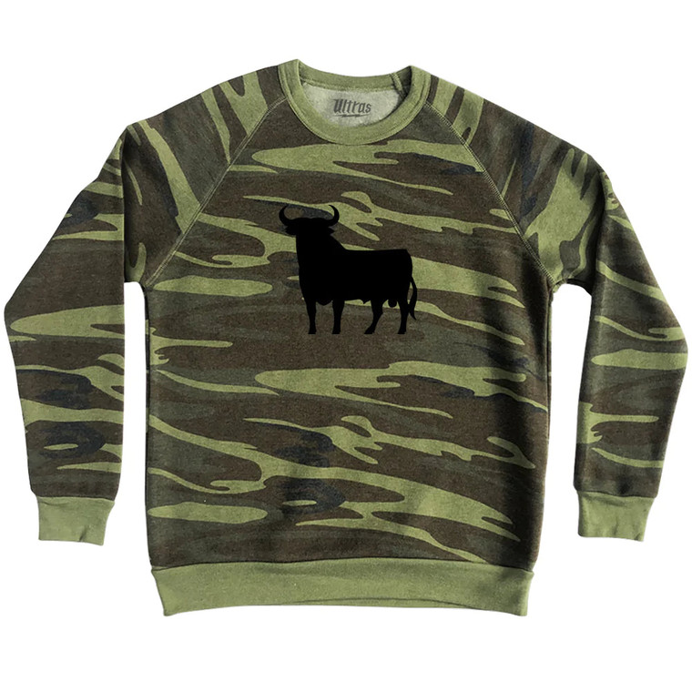 Spain Black Bull Adult Tri-Blend Sweatshirt - Camo