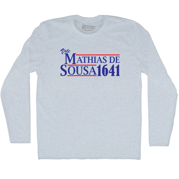 Vote Mathias de Sousa 1641 Adult Tri-Blend Long Sleeve T-shirt - Athletic White Vote Mathias de Sousa 1641 Adult Tri-Blend Long Sleeve T-shirt - Athletic White