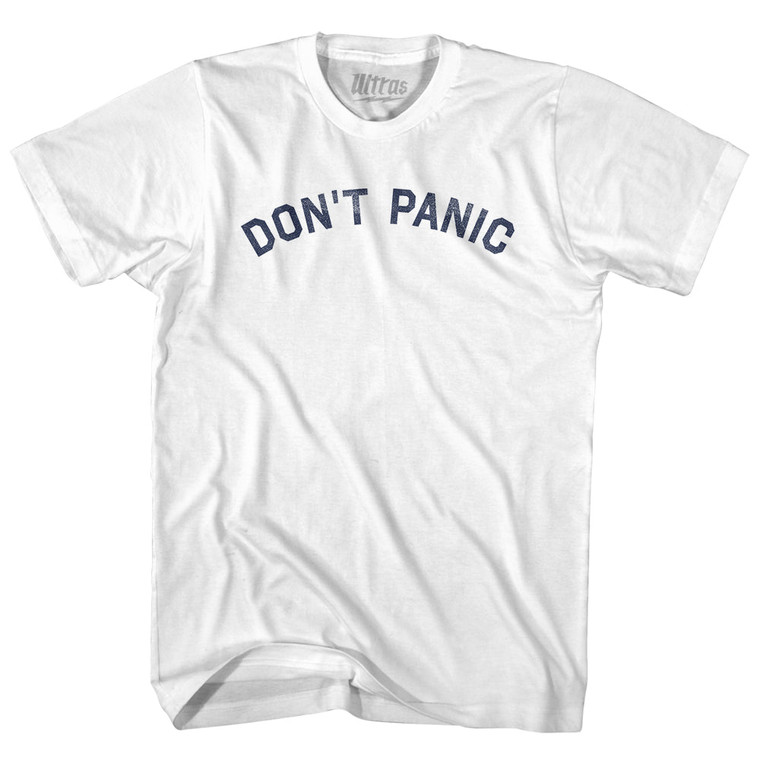 Don't Panic Womens Cotton Junior Cut T-Shirt - White