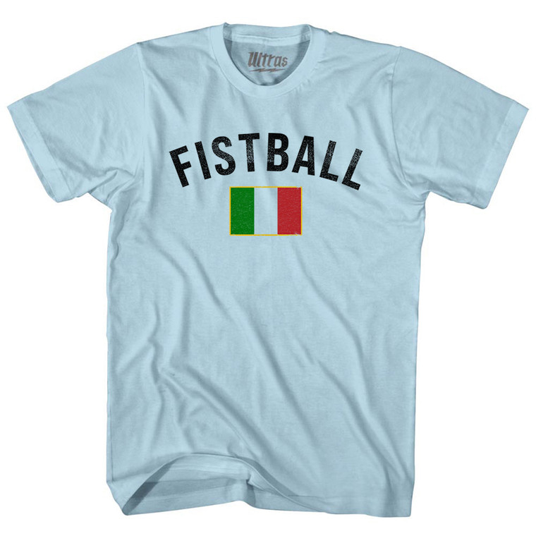 Italy Fistball Country Flag Adult Cotton T-shirt - Light Blue