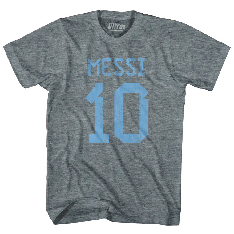 Messi 10 Legend World Cup Adult Tri-Blend T-shirt - Athletic Grey