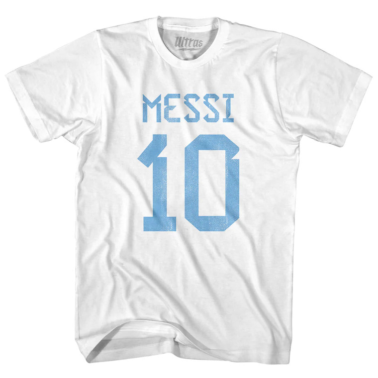 Messi 10 Legend World Cup Youth Cotton T-shirt - White
