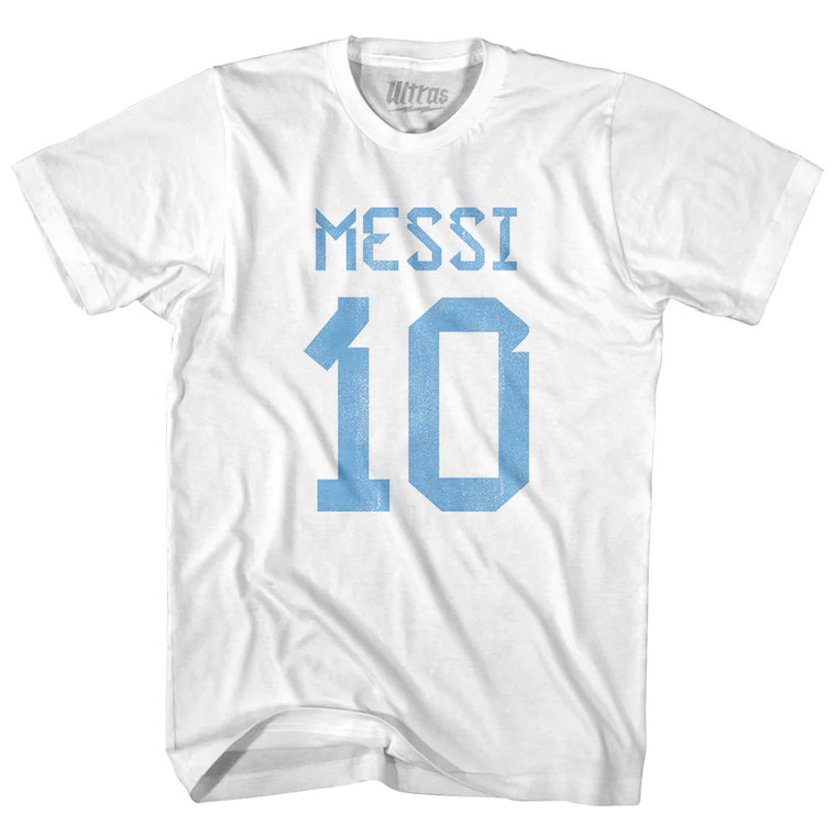 Messi 10 Legend World Cup Adult Cotton T-shirt - White
