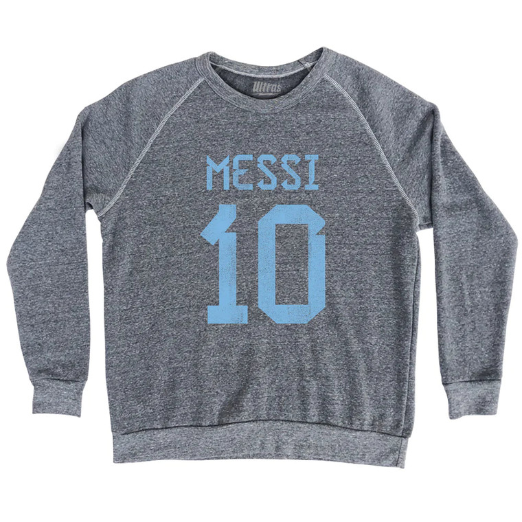 Messi 10 Legend World Cup Adult Tri-Blend Sweatshirt - Athletic Grey