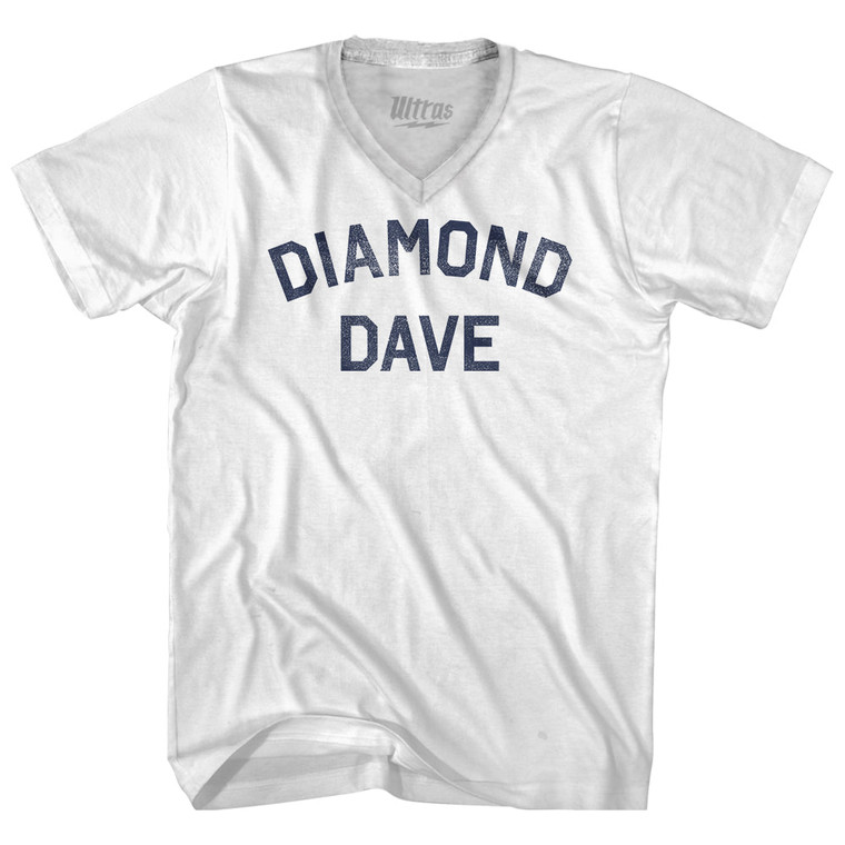 Diamond Dave Adult Tri-Blend V-neck T-shirt - White