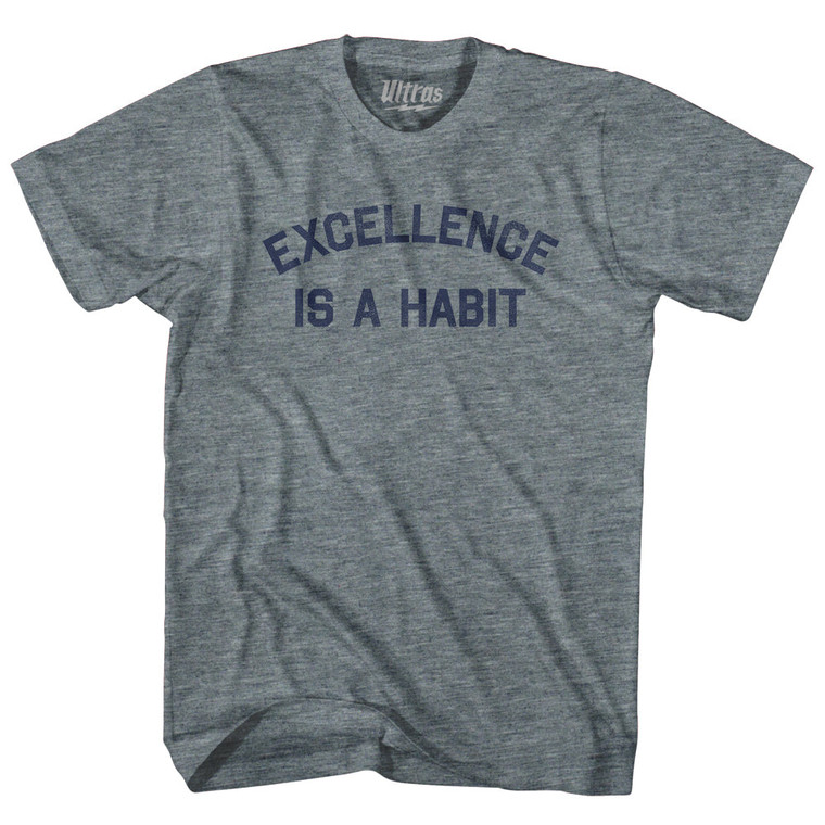 Excellence Is A Habit Womens Tri-Blend Junior Cut T-Shirt - Athletic Grey