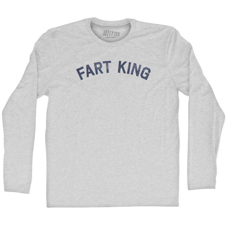 Fart King Adult Cotton Long Sleeve T-shirt - Grey Heather