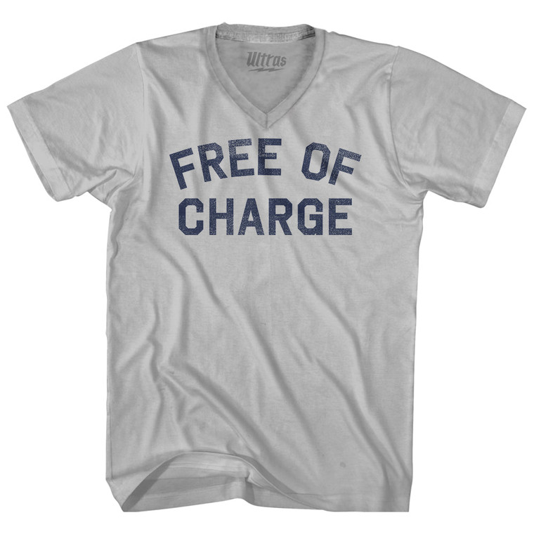 Free Of Charge Adult Tri-Blend V-neck T-shirt - Cool Grey