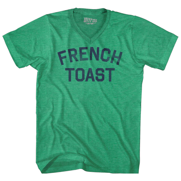 French Toast Adult Tri-Blend V-neck T-shirt - Athletic Green