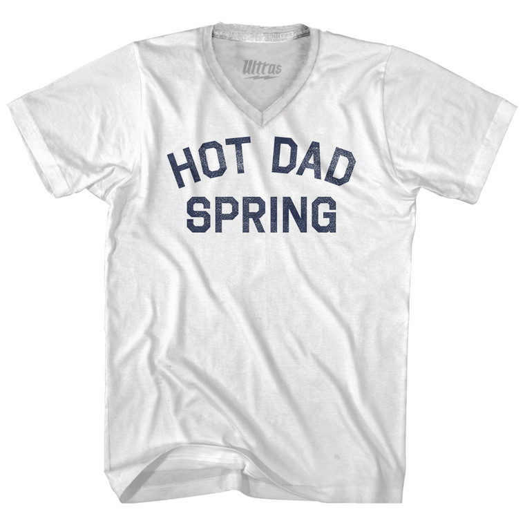 Hot Dad Spring Adult Tri-Blend V-neck T-shirt - White