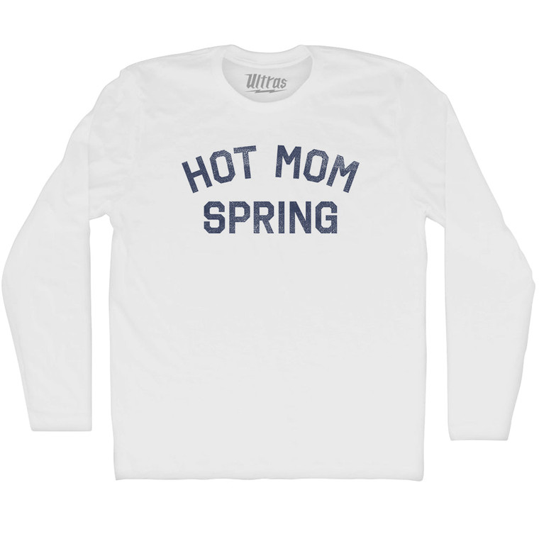 Hot Mom Spring Adult Cotton Long Sleeve T-shirt - White