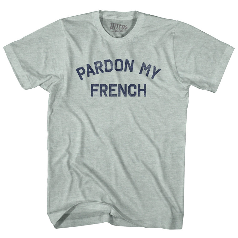 Pardon My French Adult Tri-Blend T-shirt - Athletic White