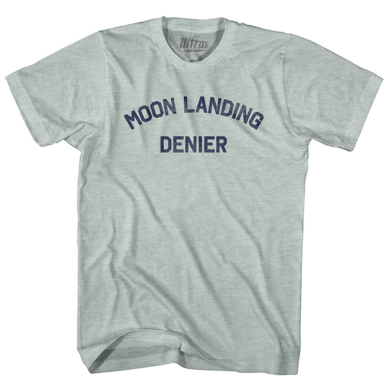 Moon Landing Denier Adult Tri-Blend T-shirt - Athletic Cool Grey