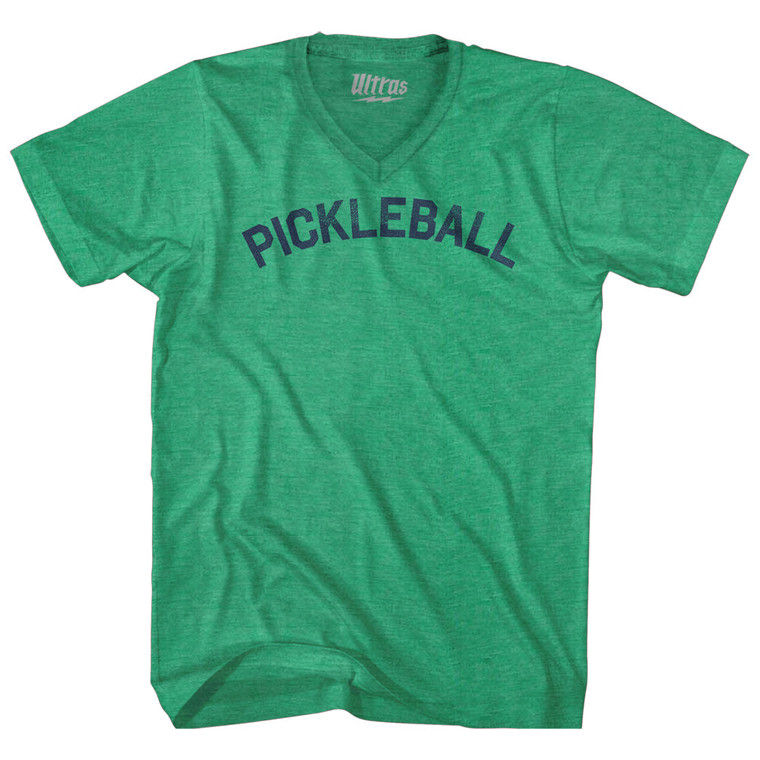 Pickleball Adult Tri-Blend V-neck T-shirt - Athletic Green